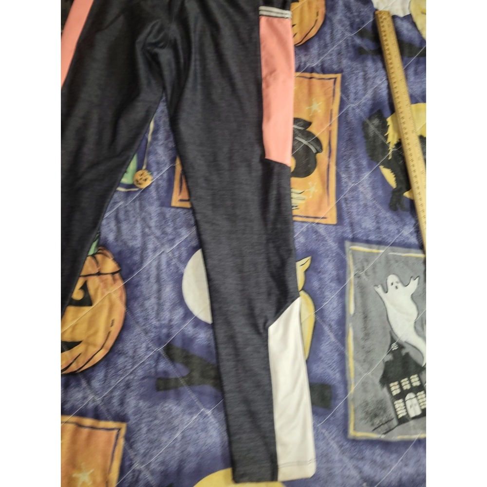 Victoria Secret Stretch Leggings Gray Pink White Pockets Women's Medium - Picture 11 of 13